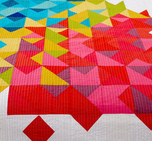close up of fraction quilt pattern