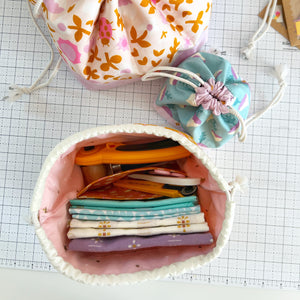 Divided drawstring pouch  - PDF pattern