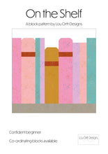 Load image into Gallery viewer, On the Shelf quilt block - From the Book Block collection