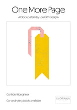 Load image into Gallery viewer, One More Page quilt block - From the Book Block collection