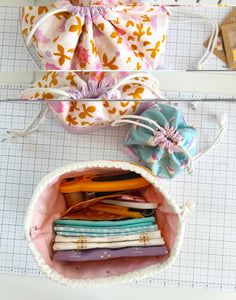 Divided drawstring pouch  - PDF pattern