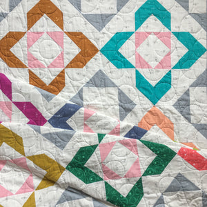 Charmed quilt pattern. Modern HST design