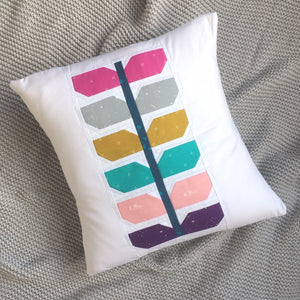Sprout quilt pattern cushion. Modern quilt design